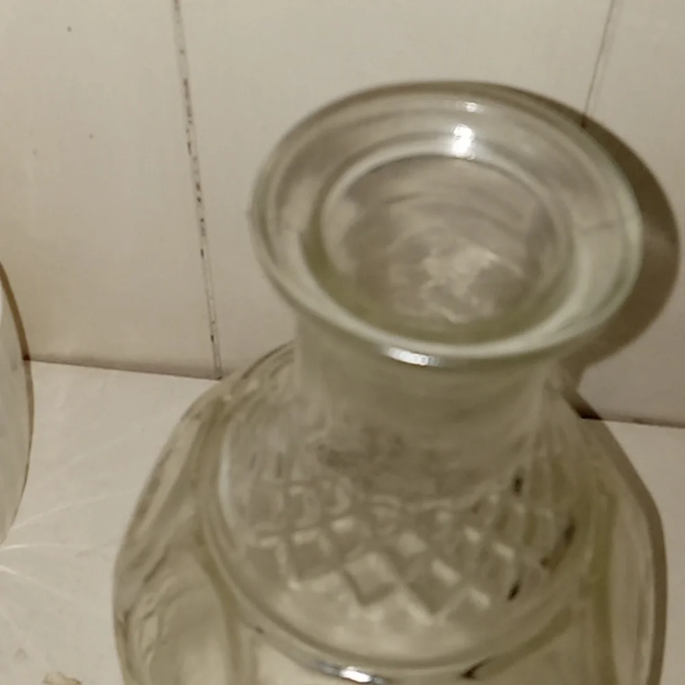 vintage Elegant Clear Glass Crown Royal Decanter